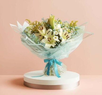 لمسة من السماء – باقة ورد طبيعي أنيقة