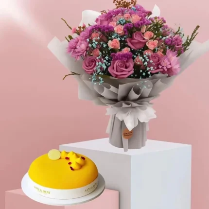 باقة ورود بنفسجية